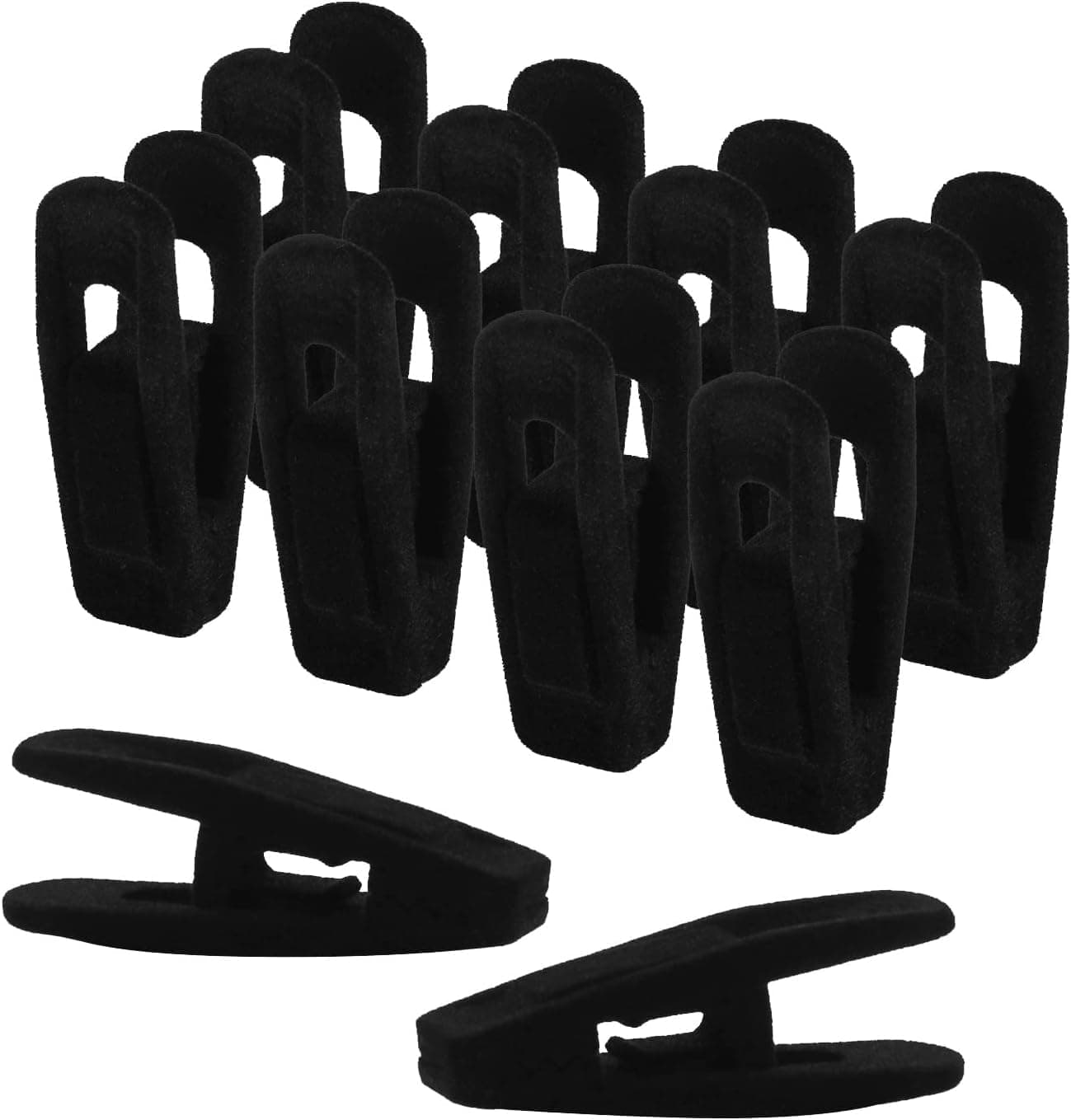 Red Dot Gift® Black Velvet Clips, 20 Pack, Durable Non-Breaking Material, Suitable to Hang Many Types of Clothes. (Black)
