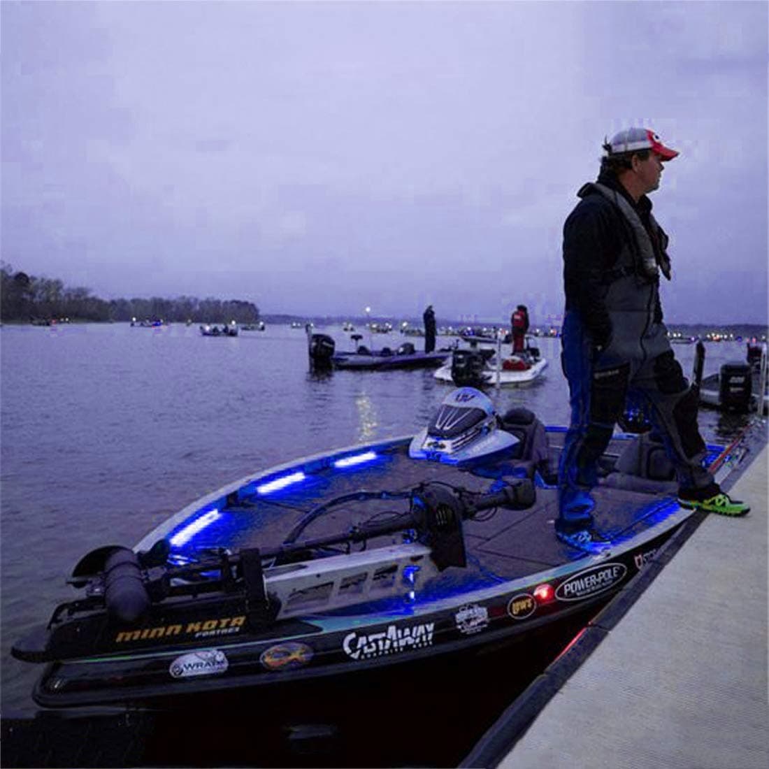 Boaton Marine Boat Led Navigation Lights, Night Fishing Lights, No Drilling Install Deck Lights Courtesy Lights Interior Lights For Pontoon Boat Bass Boat Jon Boat Jet Ski Kayak