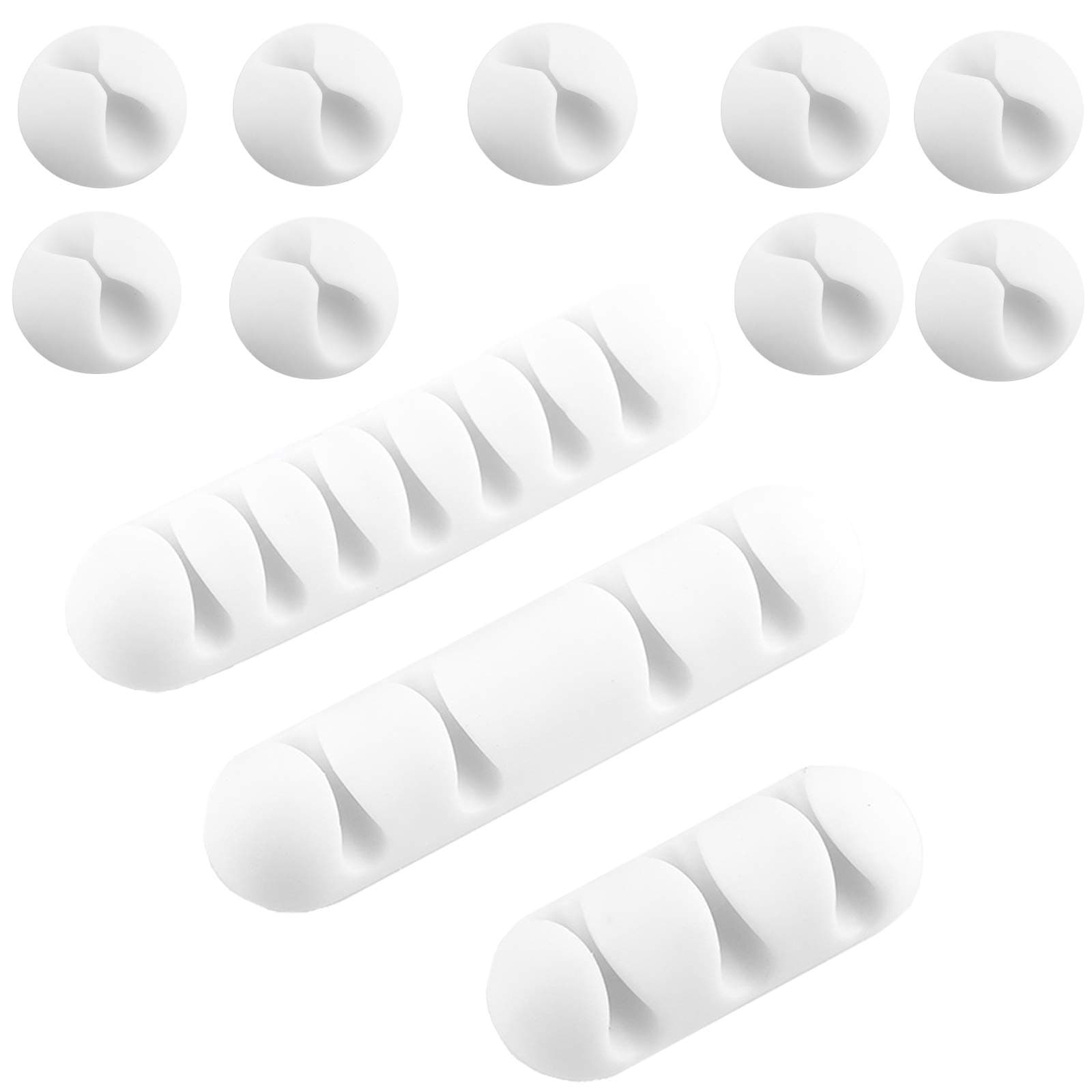 Gydandir 12 Pack Cable Clips Cord Organizer Cable Management for Organizing Cable Cords, Self Adhesive Cord Holders for Home and Office (White)
