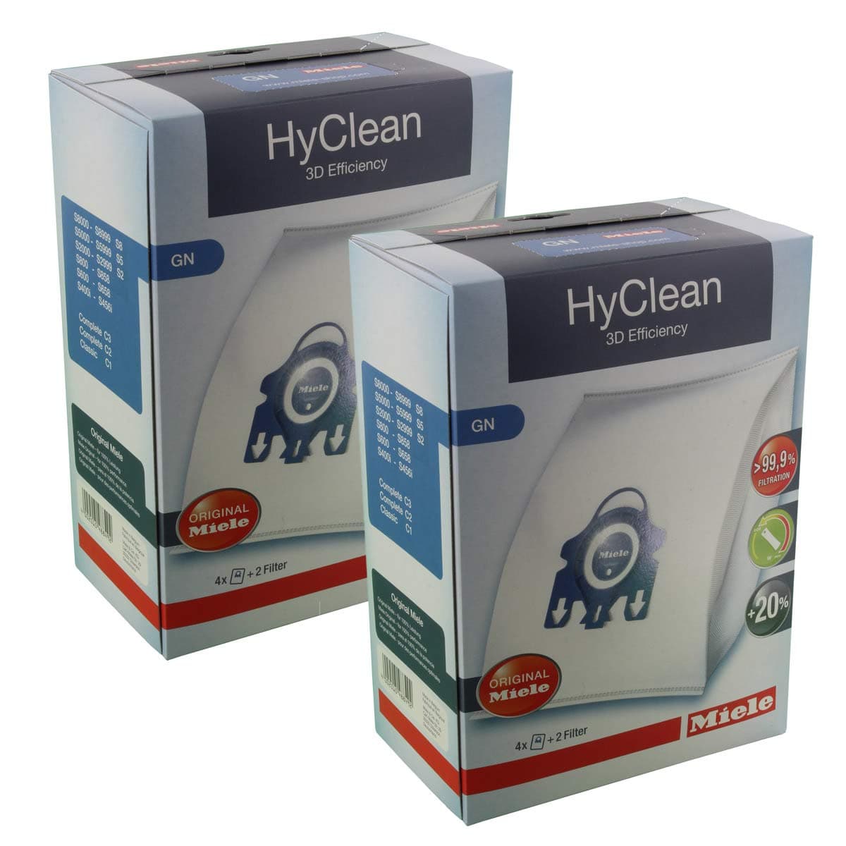 Miele Parts 8 x GENUINE Miele S400 S600 S800 S5000 GN Dust Bags GEN-GNBAG,White,pack de 1 unidad