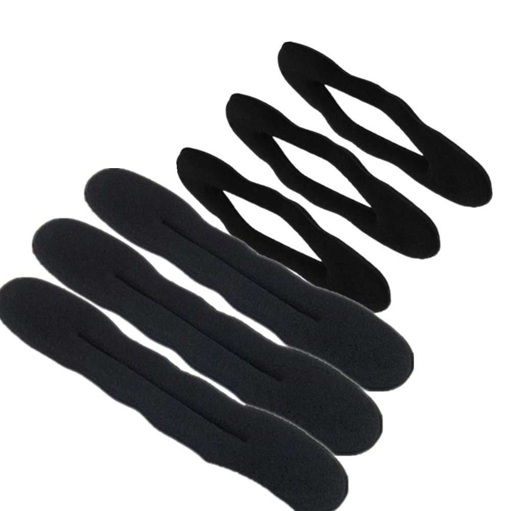 VIKEN 6pcs Magic Foam Sponge Clip Hair Styling Donut Bun Former Maker (3 Large+3 Small)
