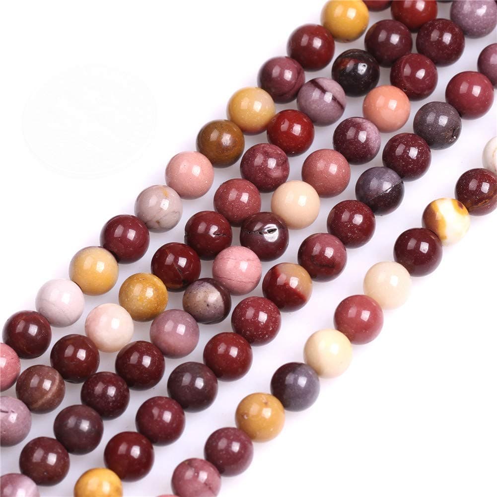 GEM-Inside Natural 6mm Mookaite Jasper Gemstone Loose Beads Round Crystal Energy Stone Power for Jewelry Making 15"