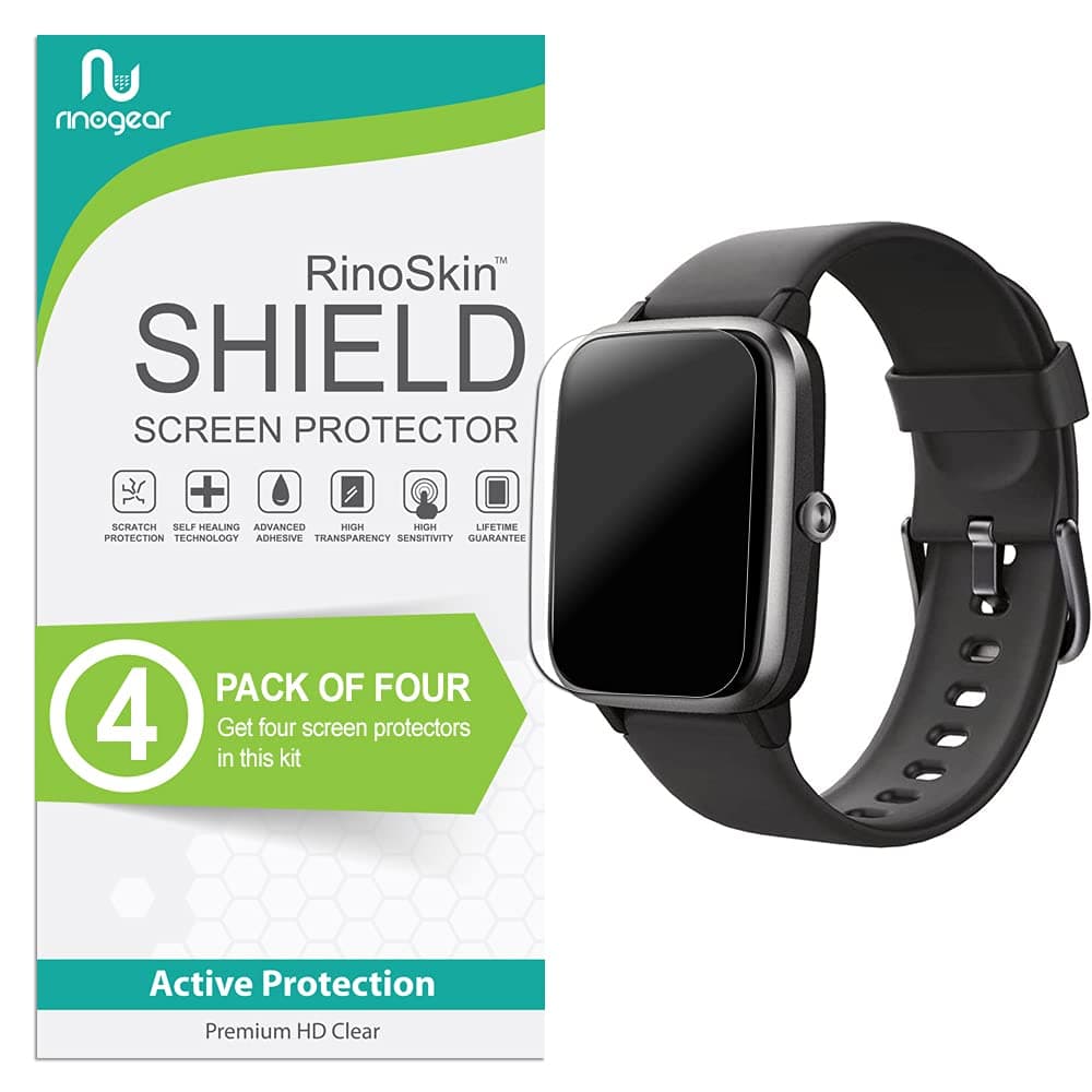 (4-Pack) Screen Protector for Willful Smartwatch Screen Protector Case Friendly Accessories Flexible Full Coverage Clear TPU Film