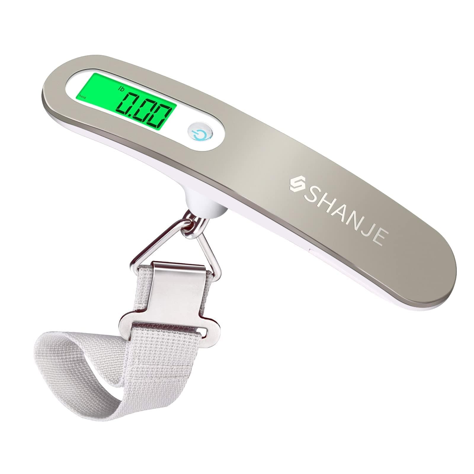 SHANJE Luggage Weight Scale for Suitcases 110 Lbs Travel Accessories High Precision Travel Digital Hanging Scales 50kg White