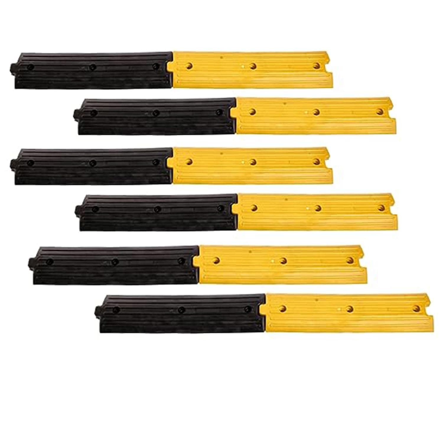 - Plastic Rumblers Safety Speed Breaker Set of 6 Meters, Black & Yellow, High Visibility - Size-500x125x25 MM - (Includes 6 Yellow and 6 Black Pieces)
