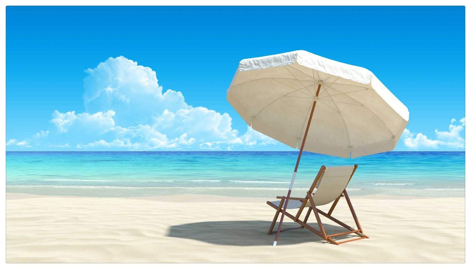 Puzzle 500 Piece for Adult Blue Sky, White Clouds, Beach Chairs, Landscape Decorative Paintings