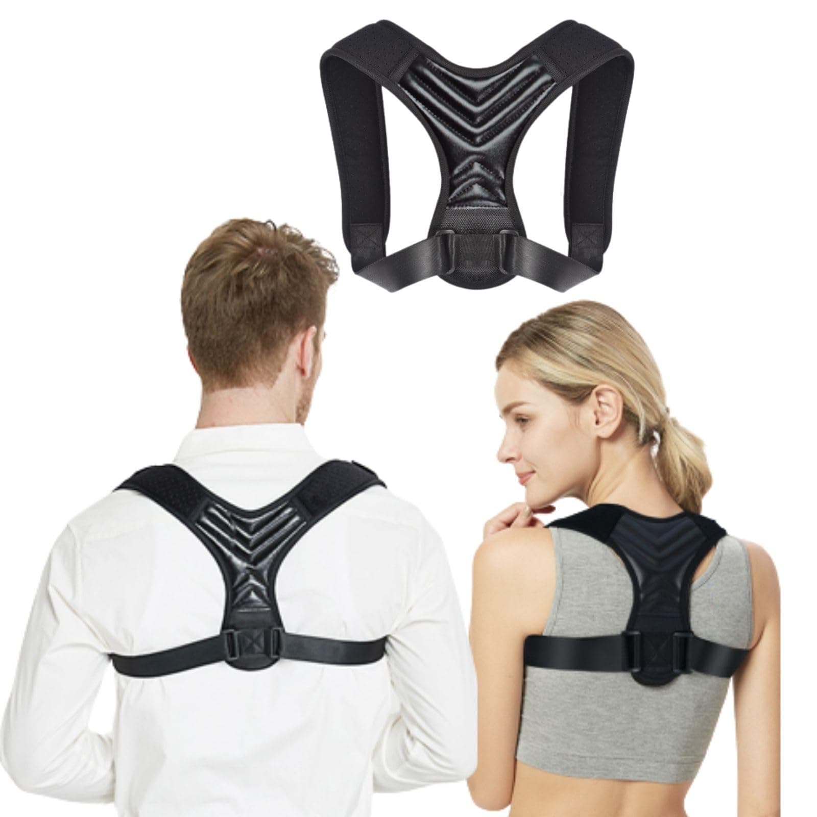 Posture Corrector for Men and Women, Adjustable Back Brace Belt, Support Shoulder Straightener, Back Spine Corrector Providing Pain Relief from Lumbar, Neck, Shoulder, and Clavicle-Back