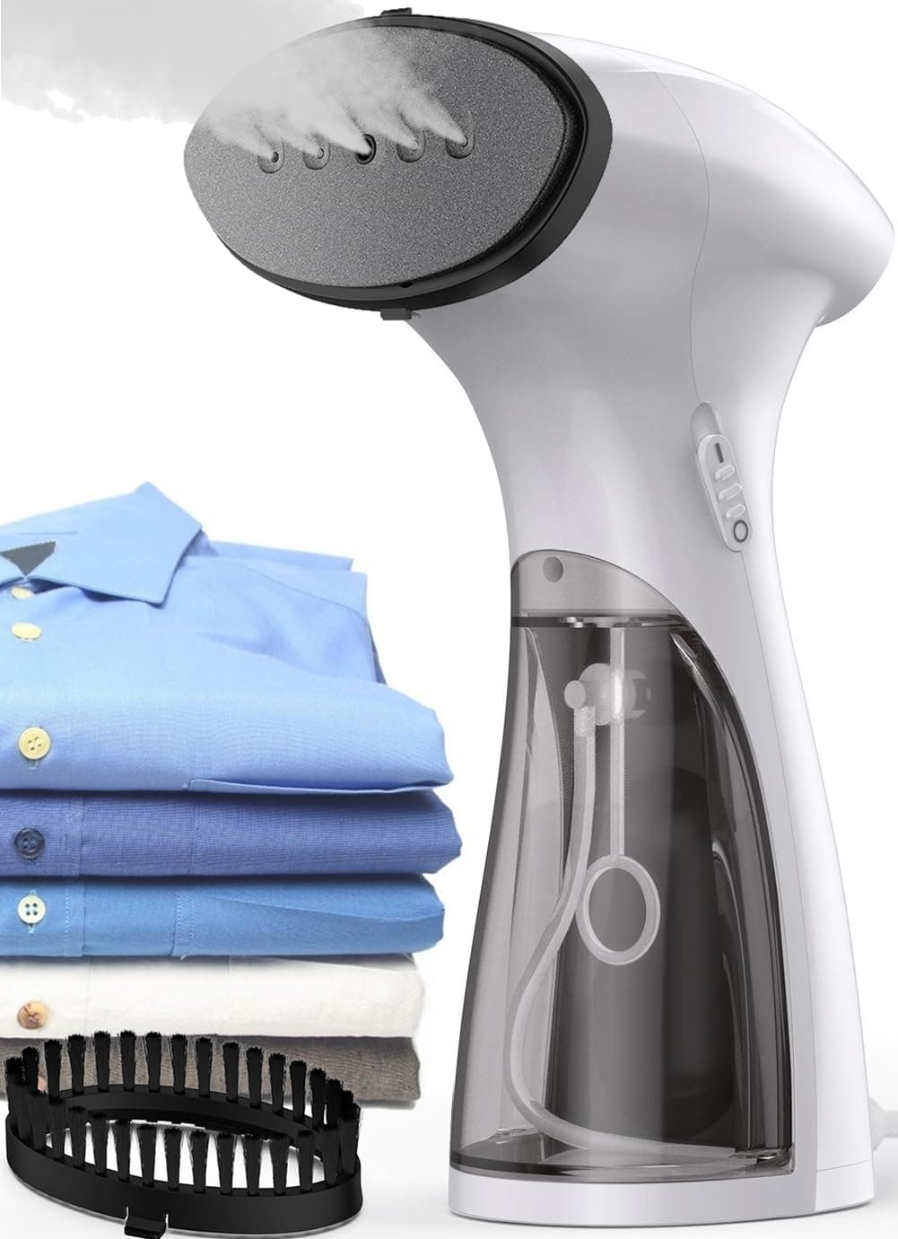 OLAYMEY Clothes Steamer 1600W, Handheld Steamer Clothing 25g Jet Steam Rate for Home Travel, Portable Garment Steamer Iron Removes Wrinkle and Odours with Detachable Water Tank-GY2000