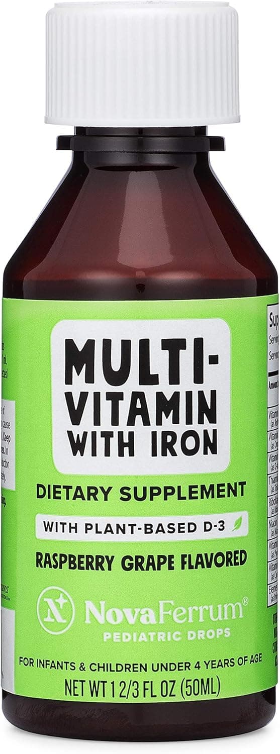 Delish | Vegan Multivitamin with Iron for Infants, Toddlers & Kids | Immune Support | Organic Plant-Based D-3 | Gluten Free | Vegan Verified | Sugar Free | 1.69 Fl Oz (50 mL)
