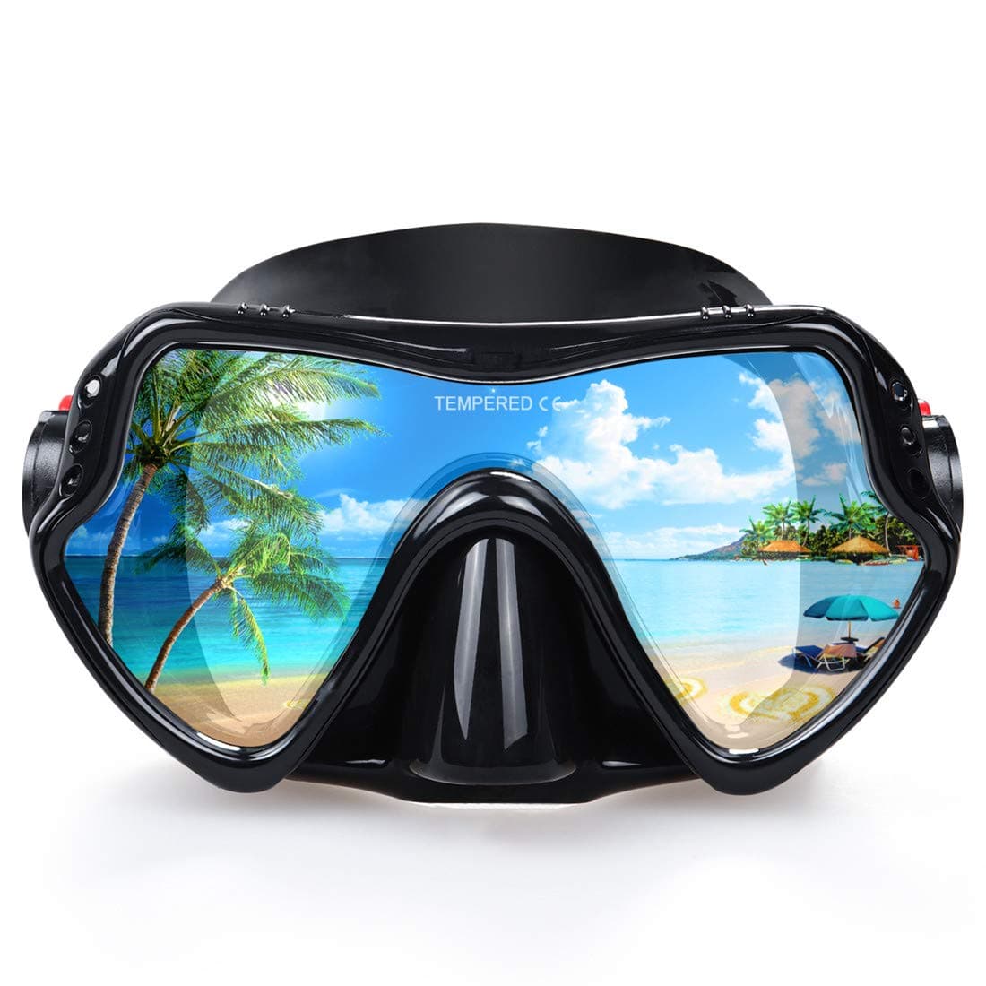 Snorkel Diving Mask, Professional Snorkeling Mask Gear, Ultra Clear Lens with Wide View Tempered Glass Goggles,Anti Leakage Scuba Mask, Silicone Swimming Goggles Mask for Adults, 3 Color