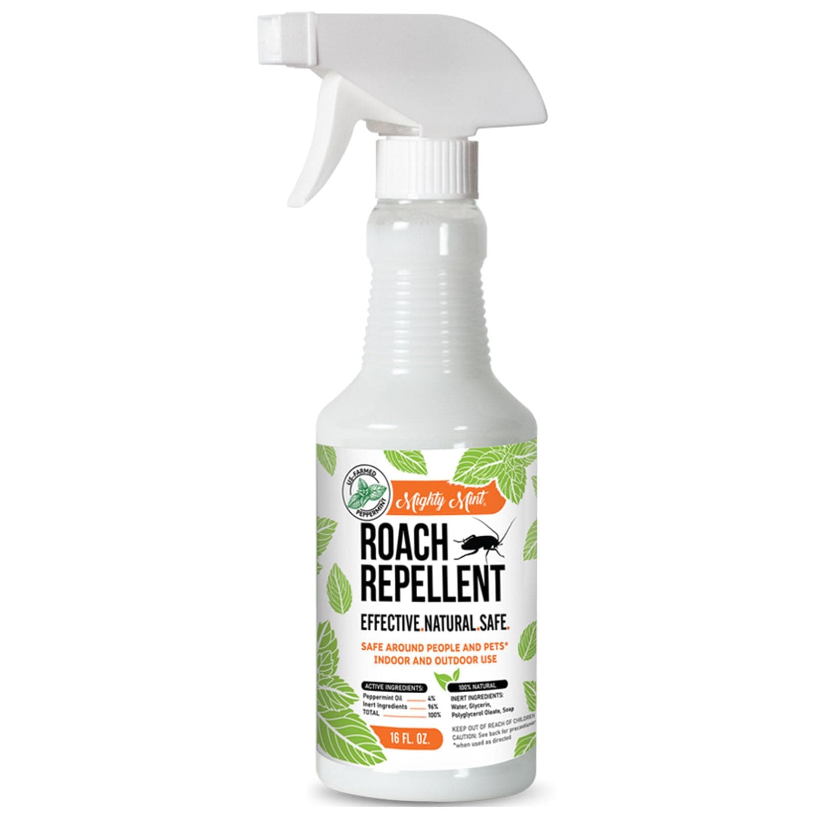 Mighty Mint Peppermint Oil Roach Repellent Spray – Natural Cockroach Killer for Indoor & Outdoor Use – Plant-Based Insect & Pest Control – 16 oz