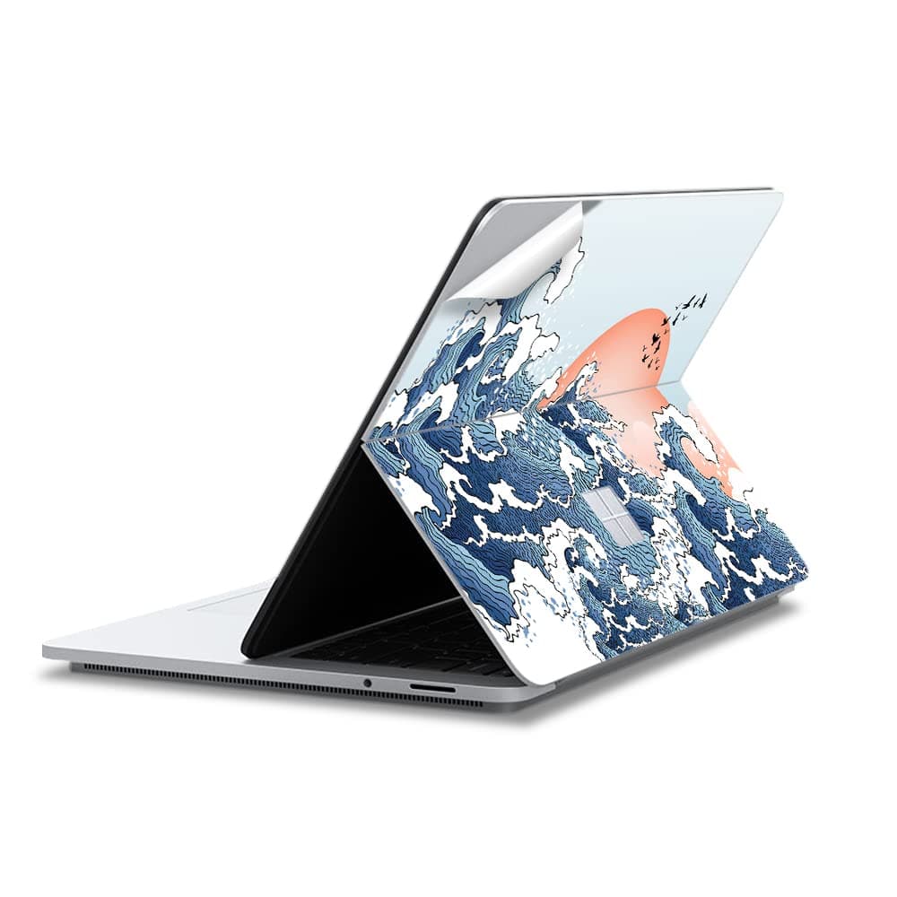 Laptop Decal Sticker Skin for 2022 Released 14.4 inch Microsoft Surface Laptop Studio Anti-Scratch Vinyl Protective Skin Cover (Sunset & Seagull)
