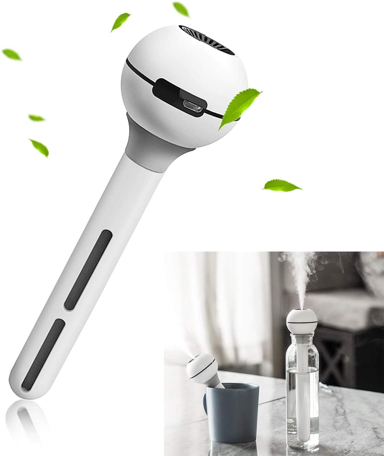 USB Humidifier With 500mA Build-in Battery, Aveloki Ultrasonic Cool Mist Humidifier Quiet Operation, Travel-Sized Mini Air Portable Humidifier for Travel Office Hotel Household Without Water Bottle