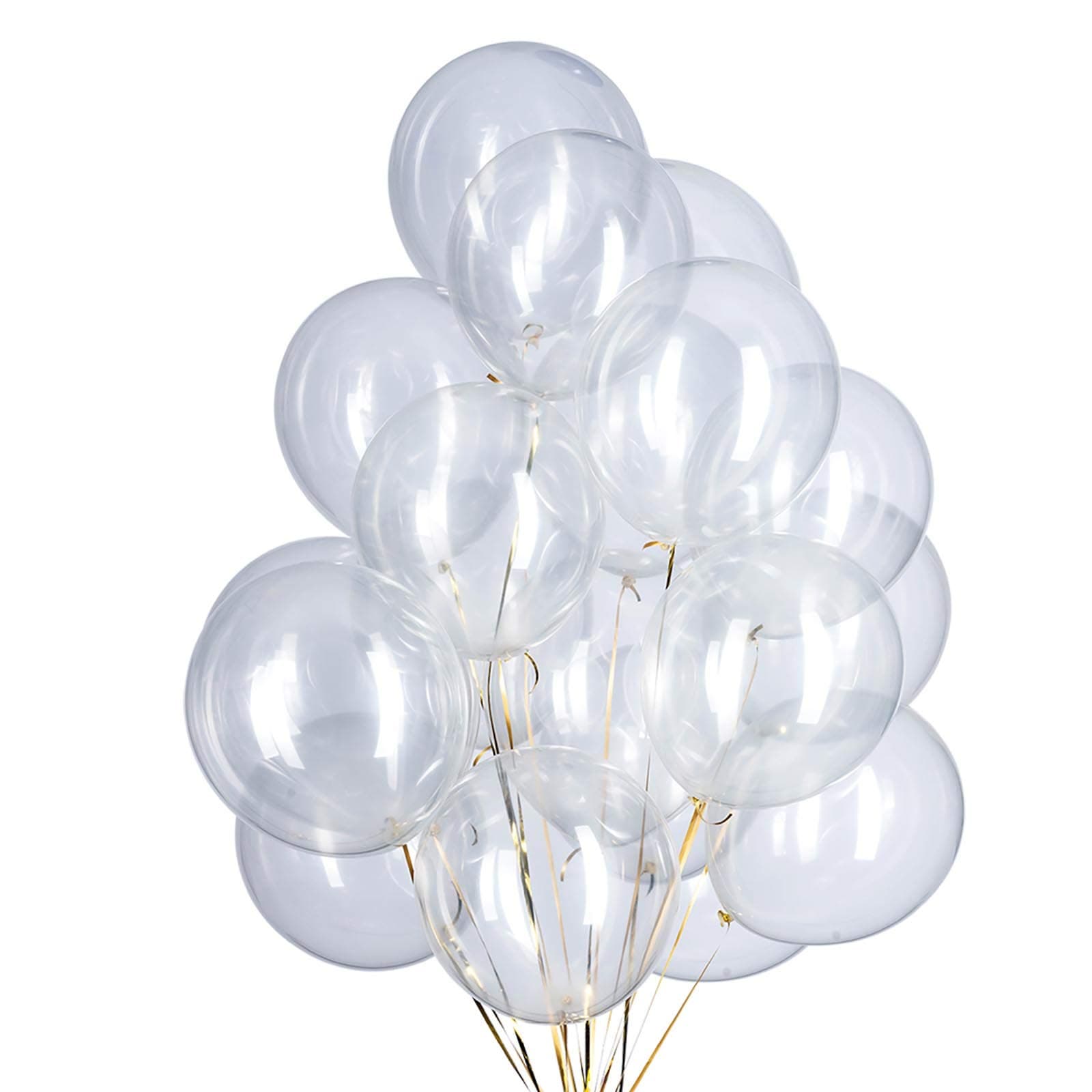 GAKA 12 inch Clear Balloons Transparent Balloons Helium Balloons Clear Latex Balloons Party Decorations Supplies Pack of 50
