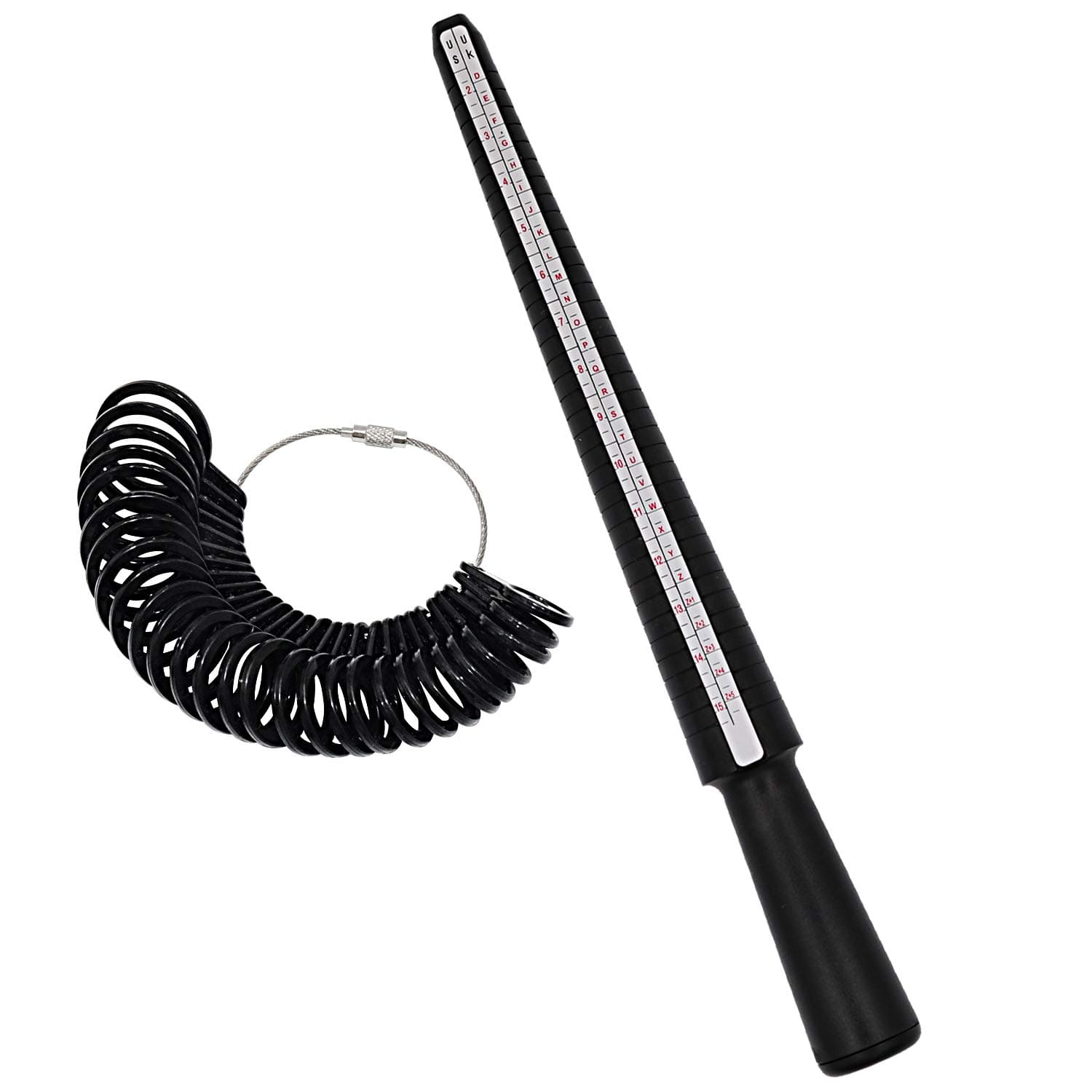 Ring Sizer UK US Ring Measurement Tool UK Sizes Women Men Ring Size Measure Finger Ring Gauge Kit Ring Mandrel Plastic