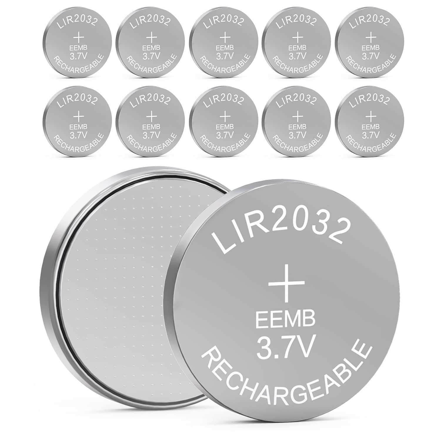 10PCS LIR2032 Rechargeable Battery 3.7V Lithium-ion Coin Button Cell Batteries 45mAh 2032 Rechargeable Battery
