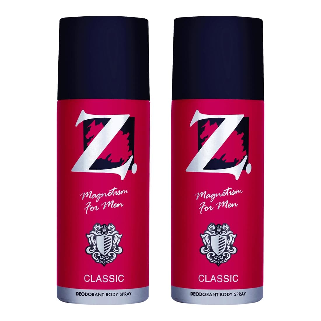 Z Magnetism Classic Deodorant Perfume for Men | Signature Woody & Musky Fragrance | Fights Body Odor & Ensures Long Lasting Freshness | Perfect for any occasion - 150ml (Pack of 2)