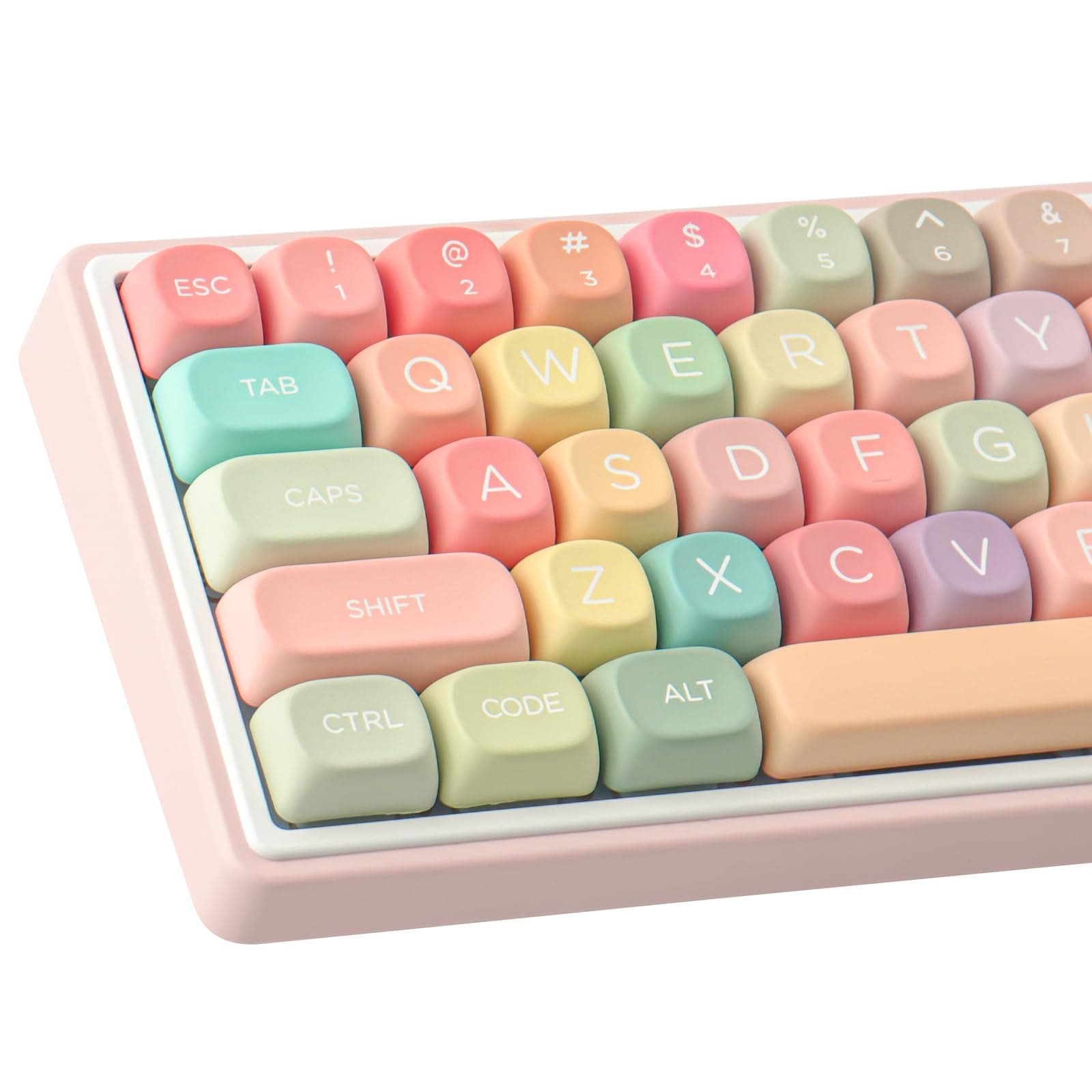 PBT MOA Profile Keycaps Set - 126 Keys, Dye-Sublimation Rainbow Candy Design for Cherry Gateron MX Switches Mechanical Keyboards
