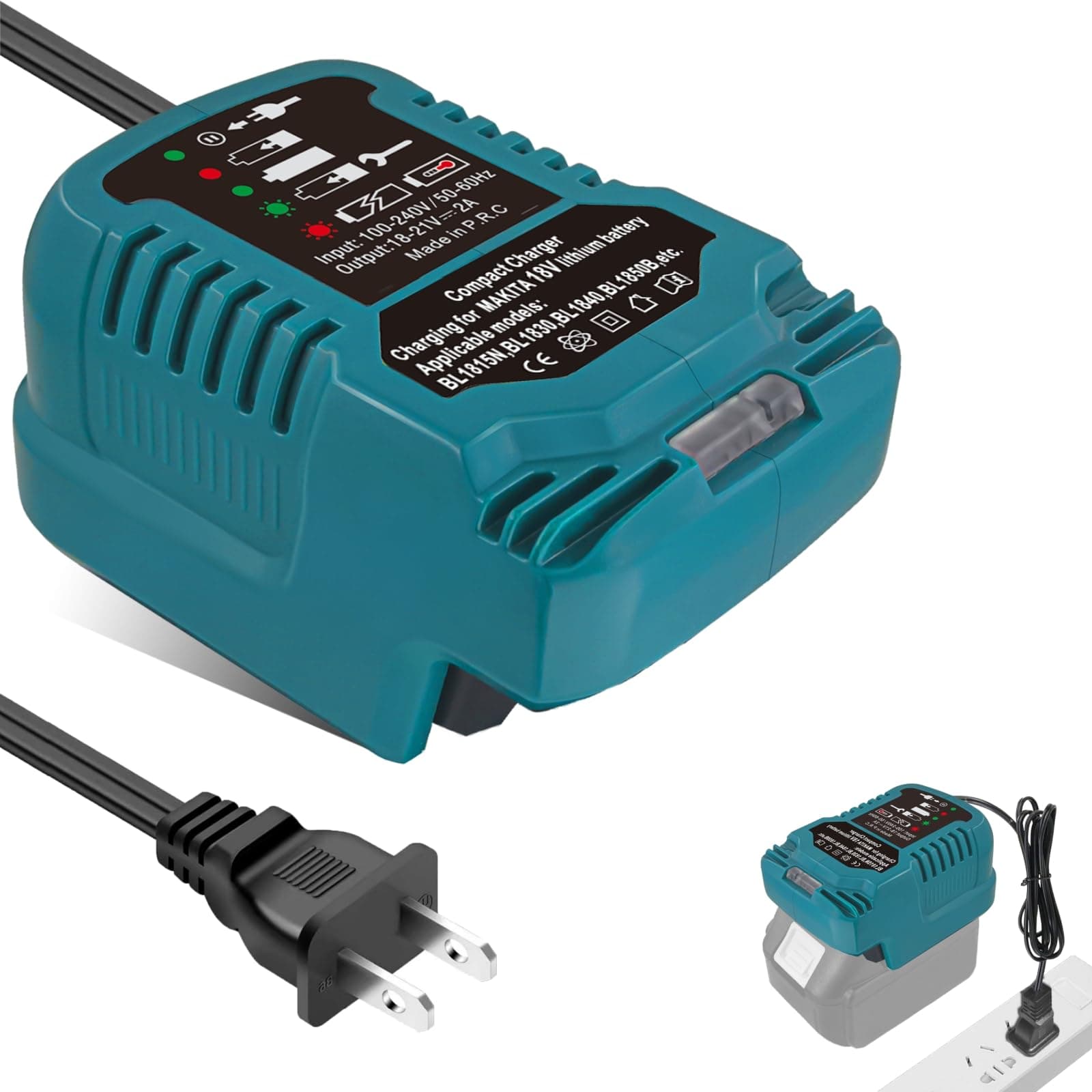 for Makita 18V Charger, Mini Size Compact Charger Replacement for Makita 18V Battery Charger (Only 1 Charger)
