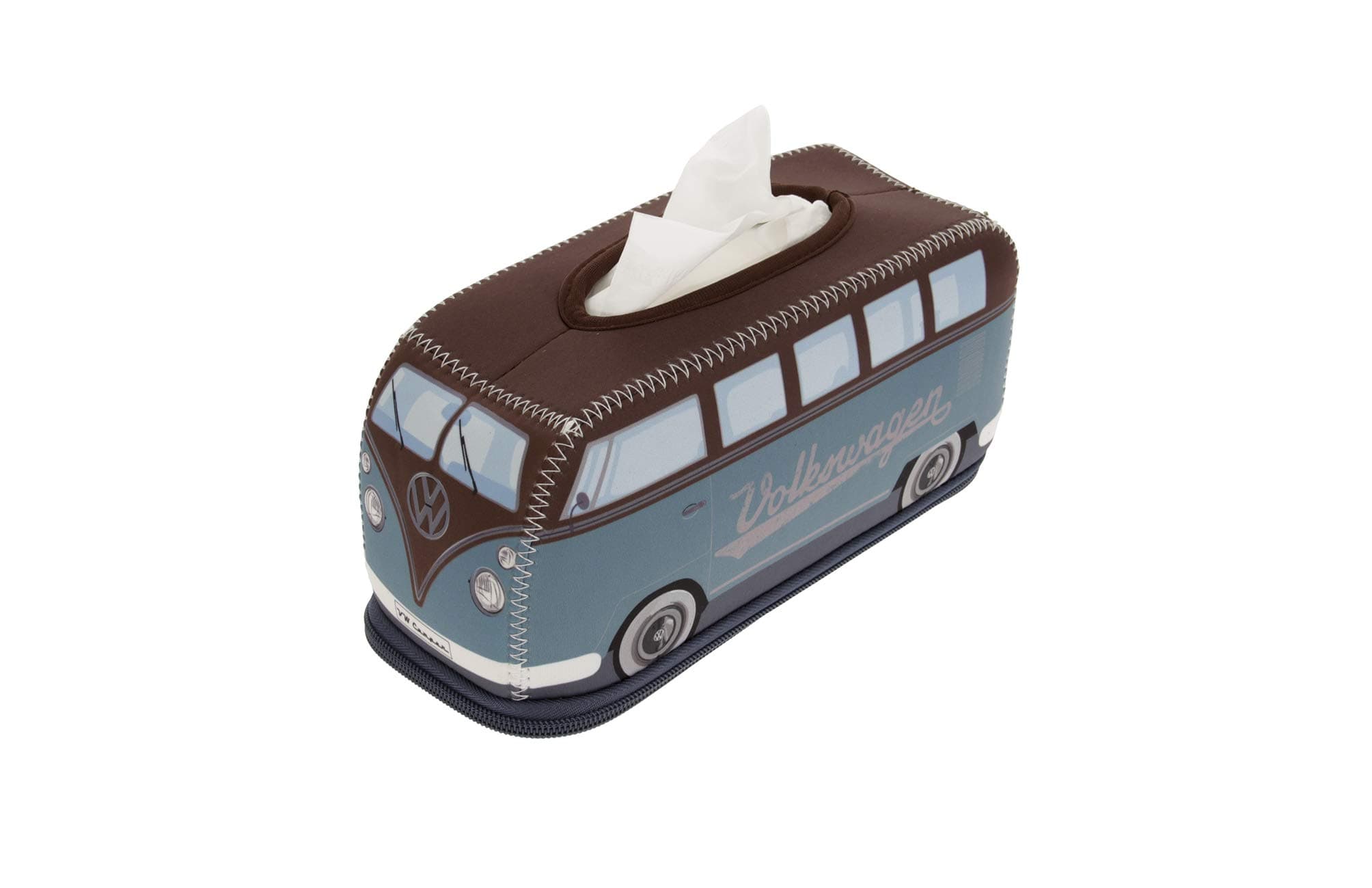 BRISA VW Collection Volkswagen T1 Bus Neoprene Tissue Box Holder - Petrol/Brown