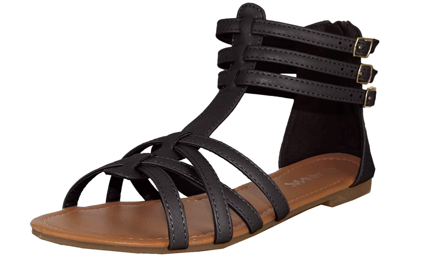 ANNA Home Collection Mavis-7 Women Buckle Zip Gladiator Sandal