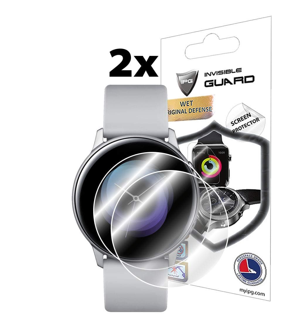 IPGIPG for Samsung Galaxy Watch Active 2 40mm / Active 2 Aluminum 40mm Screen Protector (2 Units) Invisible Ultra HD Clear Film Anti Scratch Skin Guard - Smooth/Self-Healing/Bubble -Free