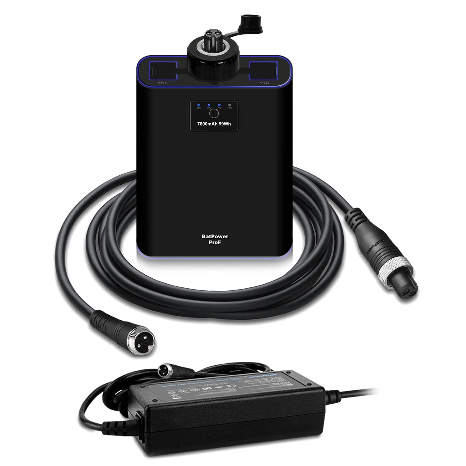 BatPower ProF 7.8Ah Electric Fishing Reel Battery Compatible for Daiwa Tanacom 1000 750 500 Seaborg Leobritz Power Assist Reel Shimano BeastMaster 9000 6000 ForceMaster Plays 4000 Plemio -2PIN Cable