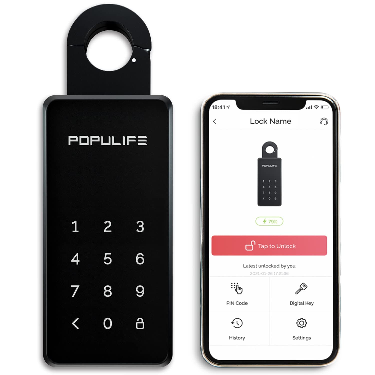 Key Lock Box Keybox Smart Lock Box for House Key Outdoor Wall Mounted Door Hanging, App Remotely Generates Bluetooth-Keys/Pin Codes Without Internet, Security Lock Box for Realtors Garage Spare Keys
