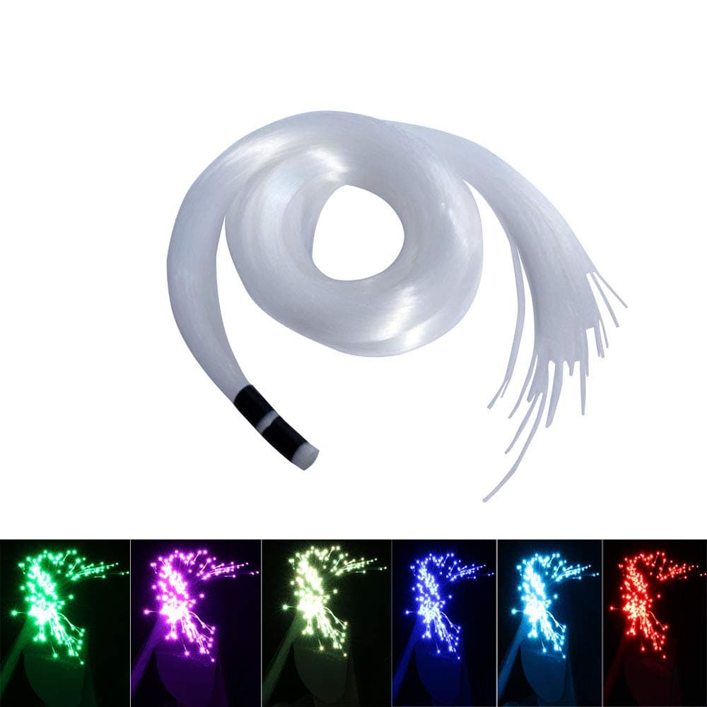 AKEPO PMMA End Glow Fiber Optic Light Cable 100pcs Ф0.03in/0.75mm 6.5ft/2m for LED Star Ceiling Sky Light Kit and Fibre Optical Lighting Decoration (No Light Source)