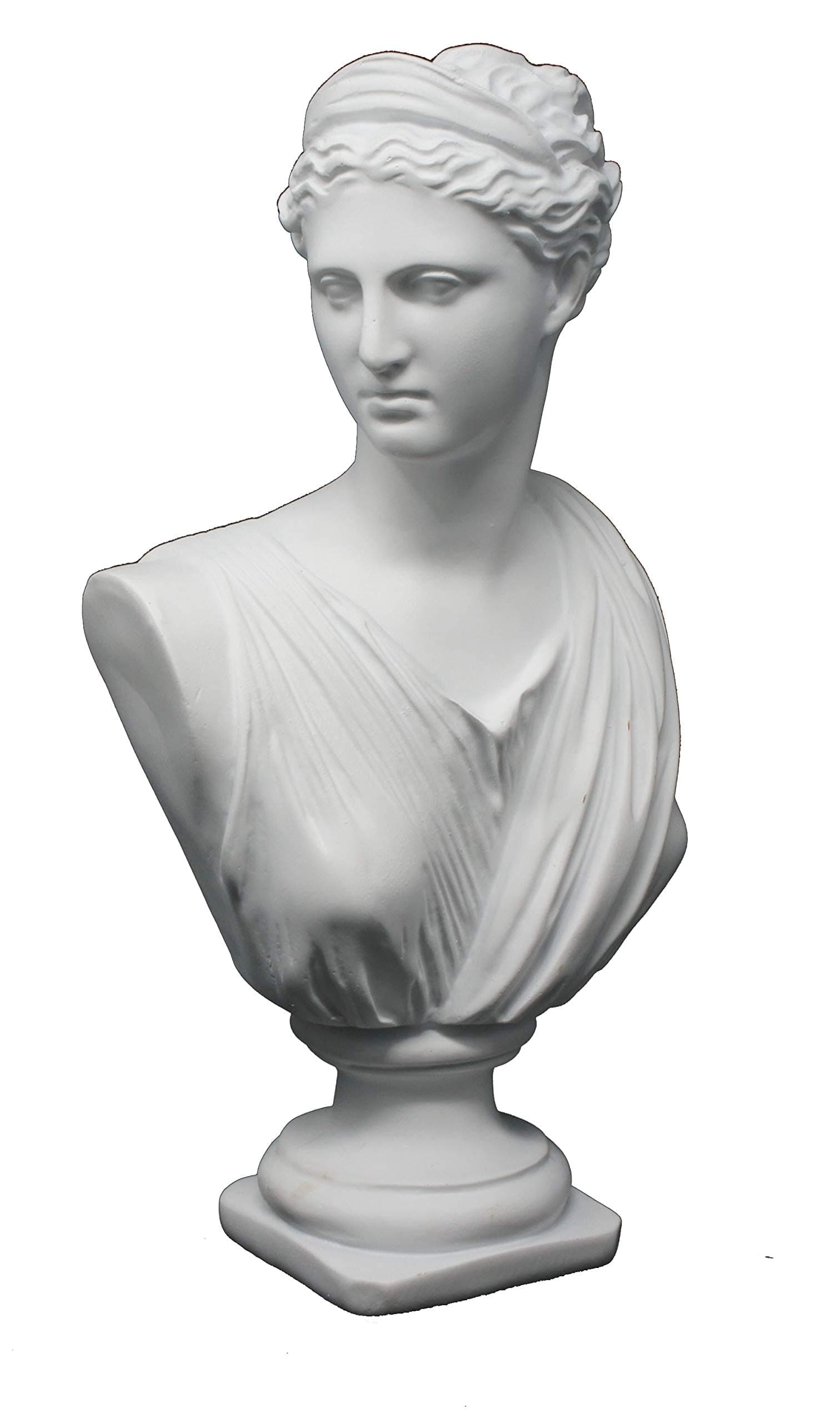 Good Buy Gifts Diana The Huntress Bust - Roman God Statue - 1Ft Height - White/Green Color (White)
