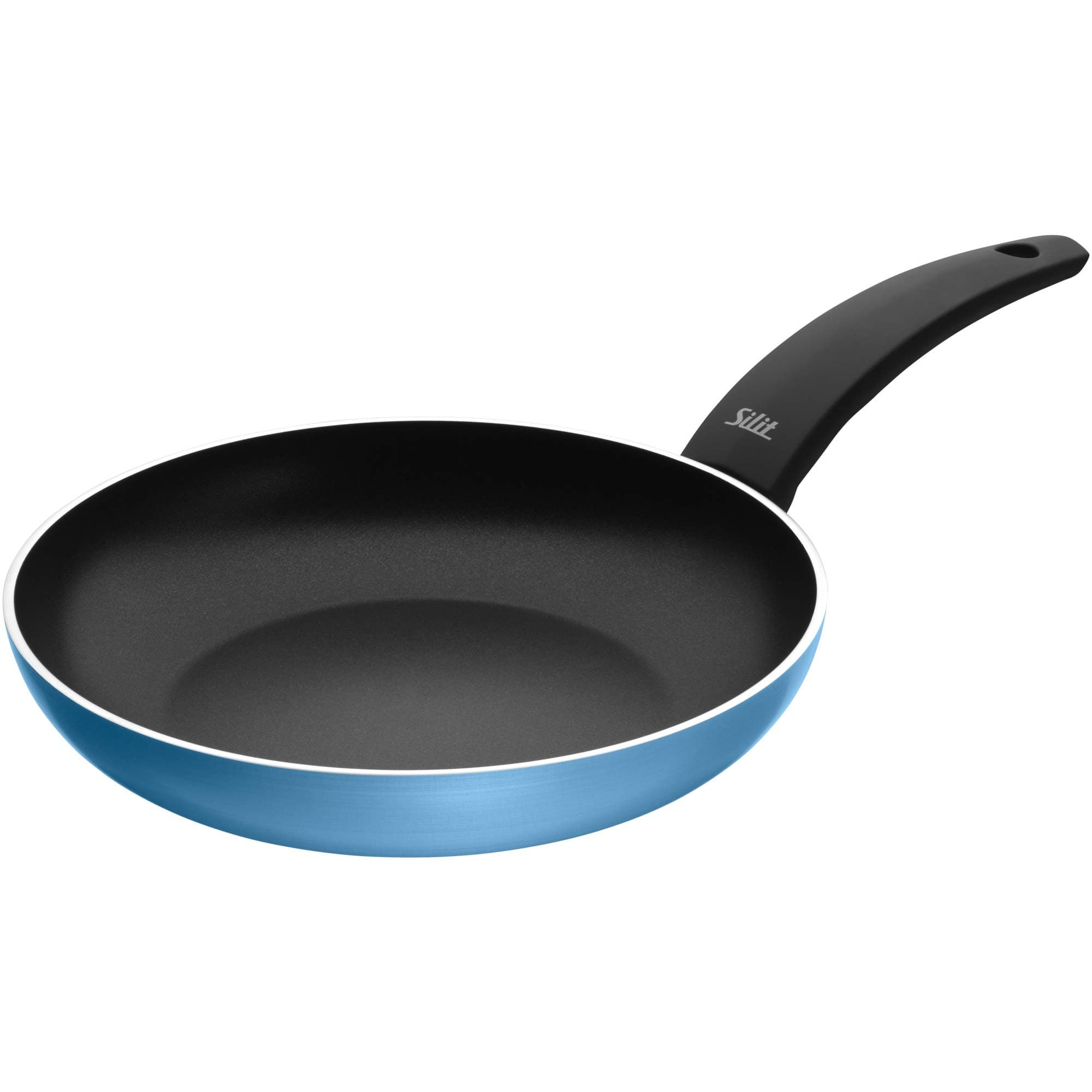 Belluna Frying Pan 24 cm Aluminium Coated with Plastic Handle for Gentle Frying Blue