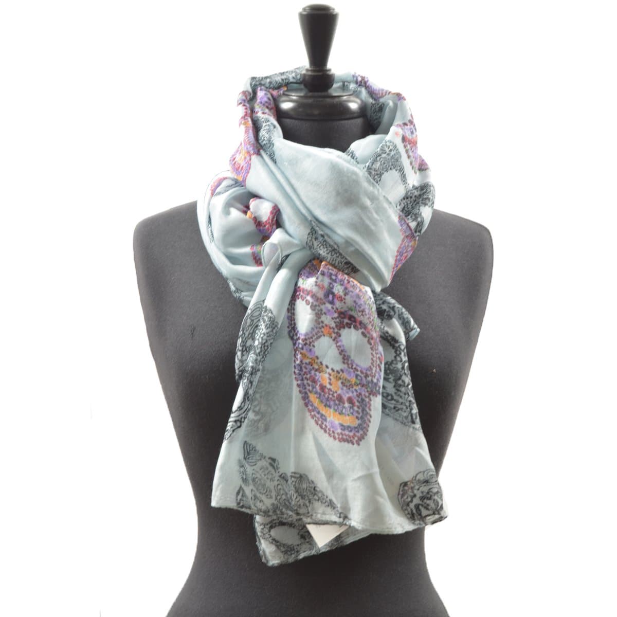 Fabulouscarves Large Soft Women's Aztec Skull Candy Print Scarf Sarong Wrap Oblong