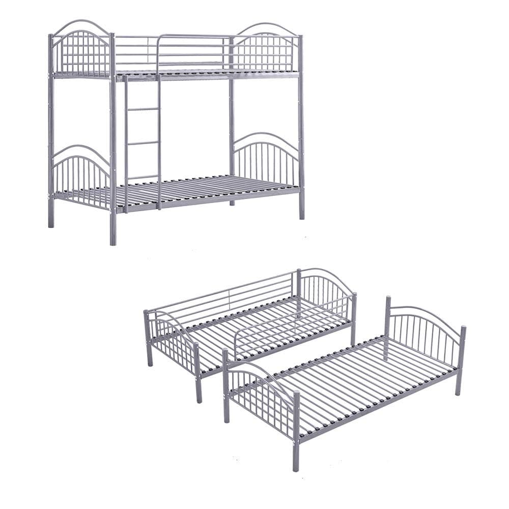 BOJU Single Bunk Bed Cot Frame with Ladder 3FT Detachable Metal Day Bed Bedstead for Twin Bedroom Single Bed Frame for Kids Teens Adult Dormitory