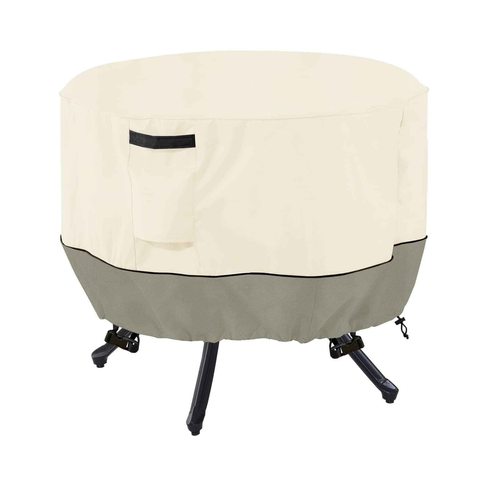 LSongSKY Round Patio Table Cover,Round Patio Table Covers for Outdoor Furniture Waterproof,Suitable for 48 inch Round Patio Table(48-50" Dia x 23" H),White&Grayish Green