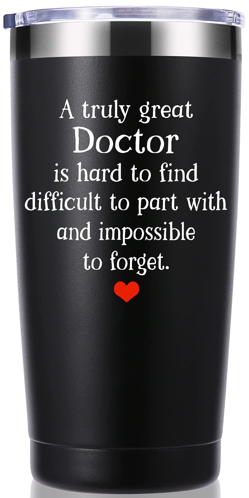 momocici Doctor Gifts 20 OZ Tumbler.A Truly Great Doctor Is Hard To Find And Impossible To Forget.Birthday,Christmas,Appreciation Thank You Retirement Gifts for Doctors Men Women Mug(Black)