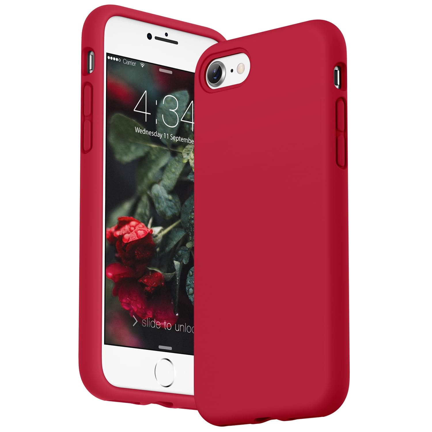 SURPHY Designed for iPhone SE Case, iPhone 8 Case, iPhone 7 Case, Liquid Silicone Phone Case for iPhone se 3rd 2nd SE 2022 SE 2020, Red