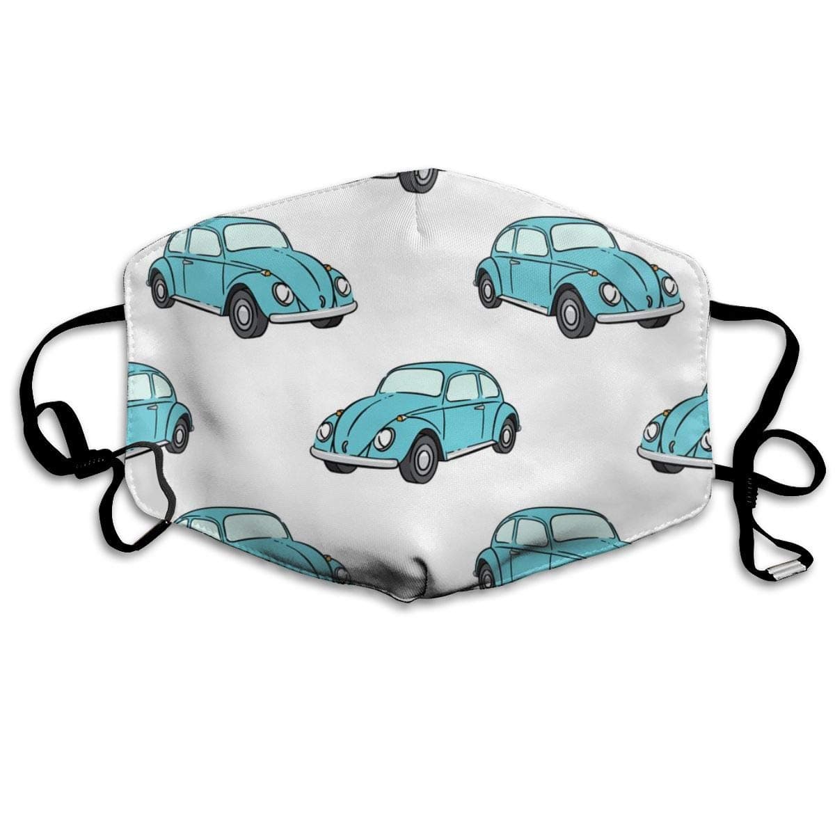 Blue Bugs Beetle Car Anti-dust Cotton Mouth Face Masks Reusable for Outdoor Half Face Masks