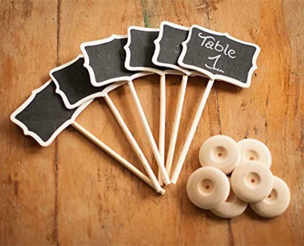 Mini Chalkboard Tag with Stand for Wedding and Party Table Markers Plant Markers Party Favors, Rectangle, Set of 36