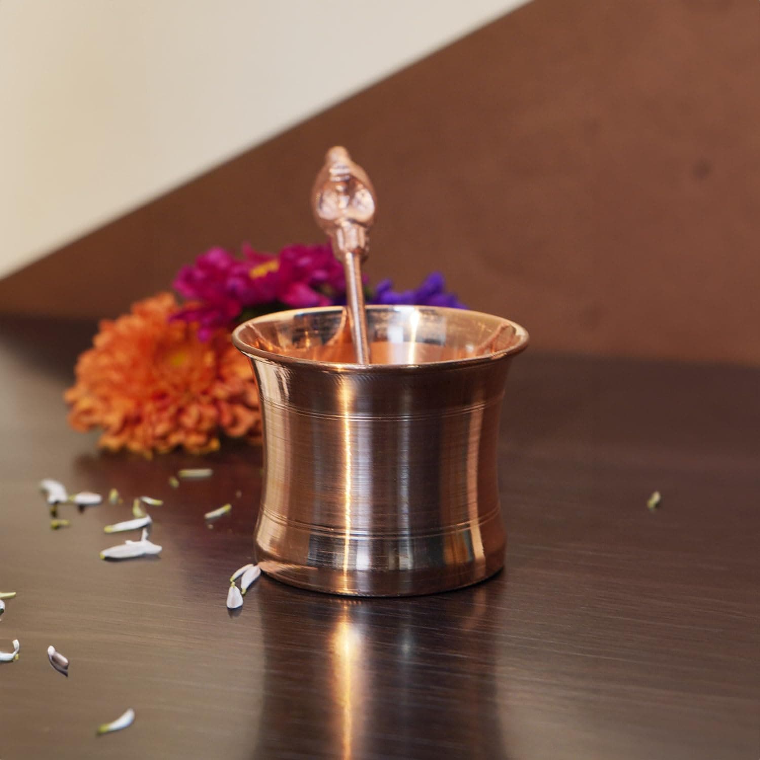 Puja N Pujari Pancha Patra with Udharini/Spoon/Pali Set for Pooja (2.2 Inch)