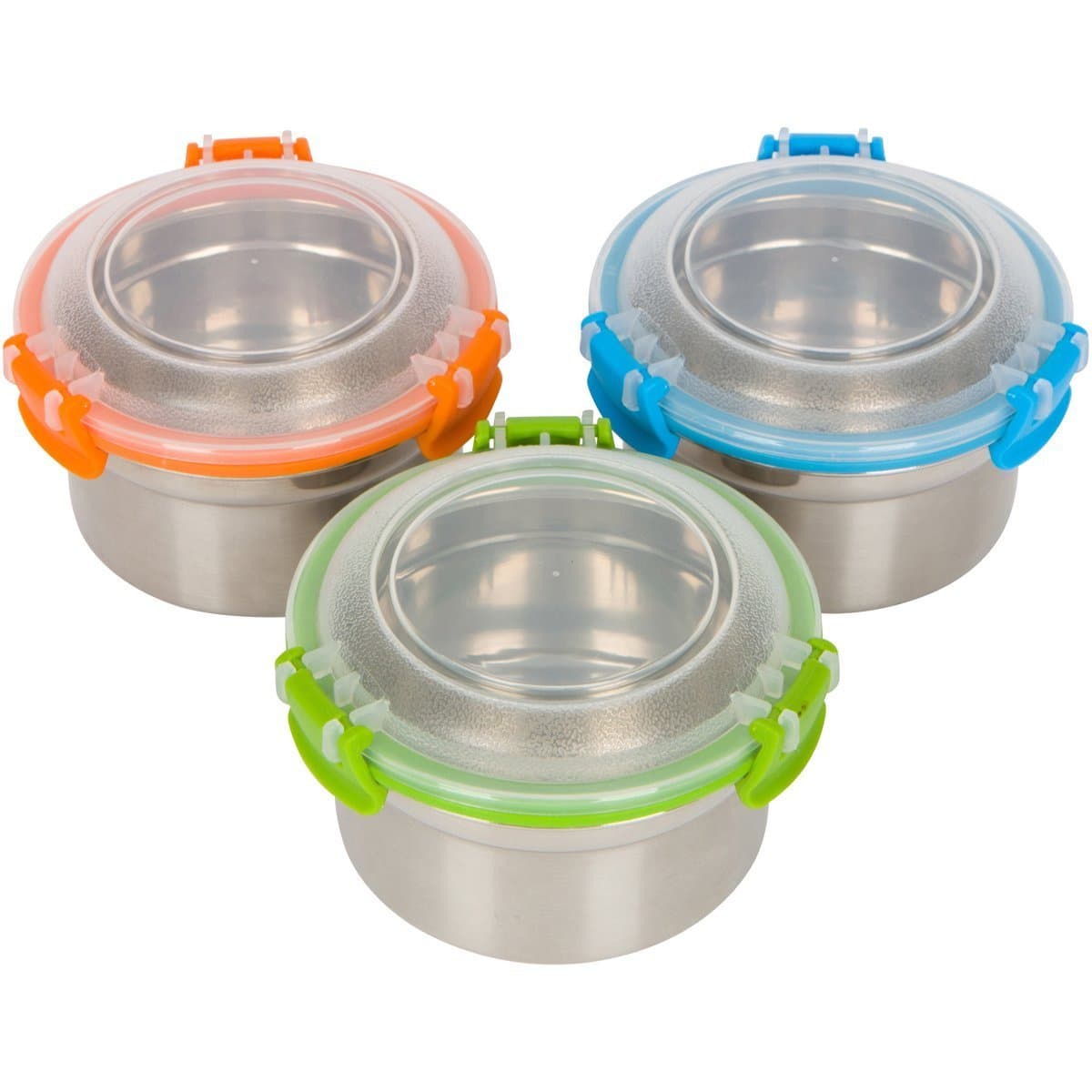 Steelware Snap Seal Leak-proof Stainless Steel Snack Size Lunch Box Containers for Adults and Kids (12 oz. each)