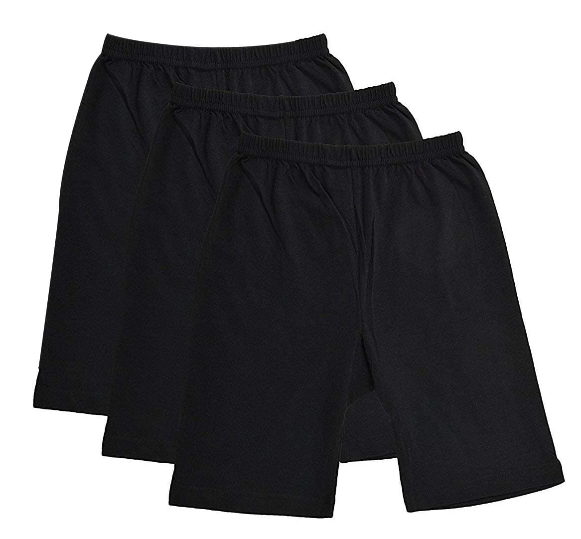 Pure Cotton Plain Black Cycling Shorts for Girls & Kids