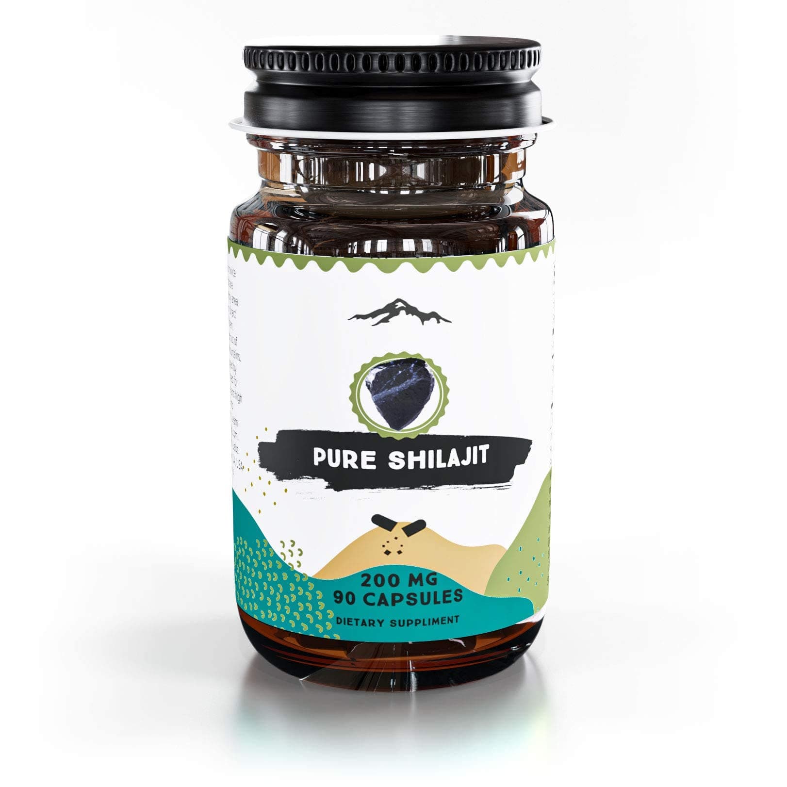 Pure Shilajit Capsules, Genuine Siberian Shilajit Extract, Natural Fulvic Acid Dietary Supplement (90ct, 200mg Each, Pack of 1)