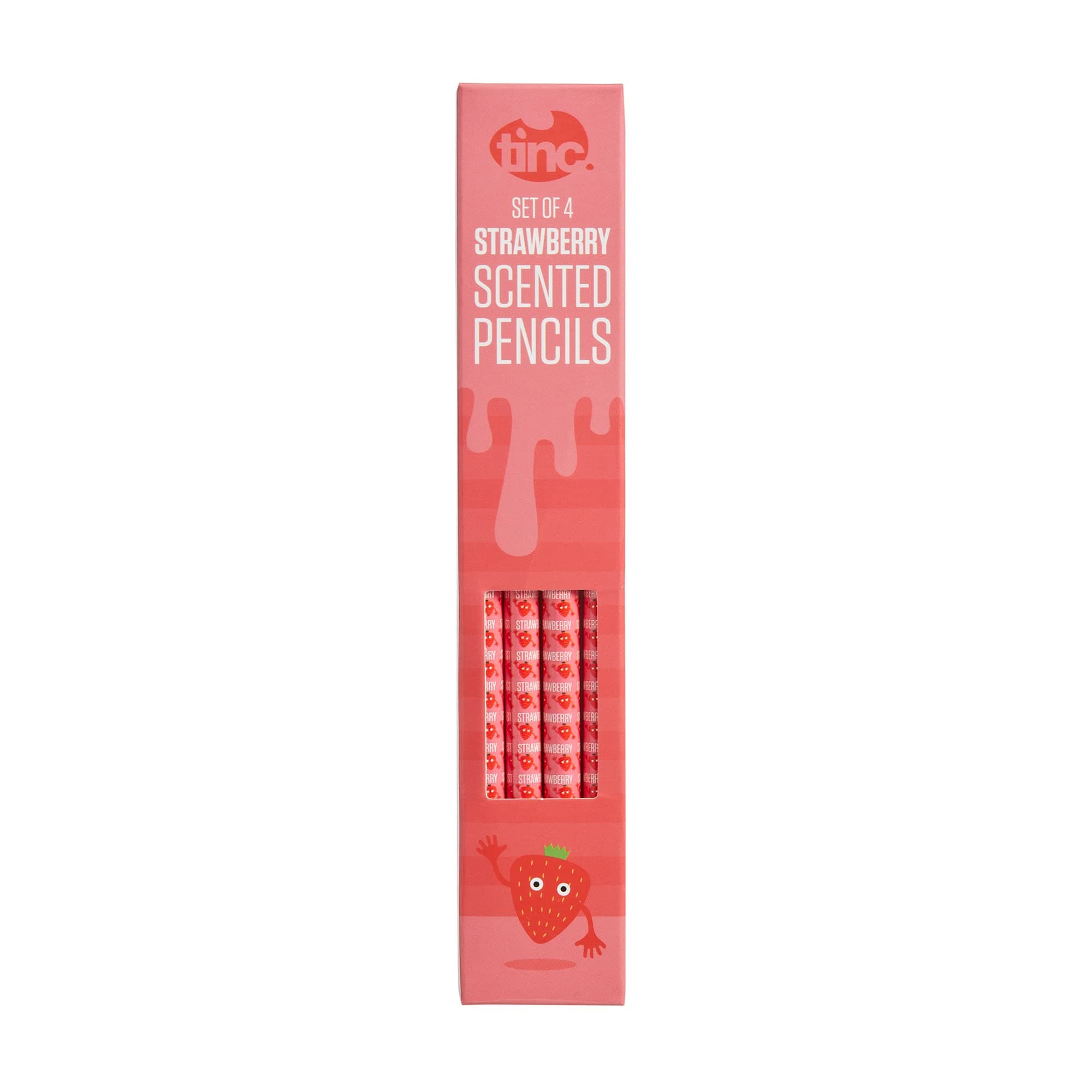 Tinc Strawberry Scented HB Pencil 4-Piece Set