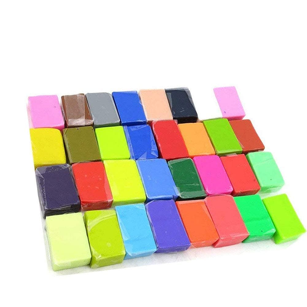 Maudre 32PCS Polymer Clay Kits Oven Bake Modeling Clay DIY Art Clay Blocks with Tutorials for Kids Children (32 Colors)