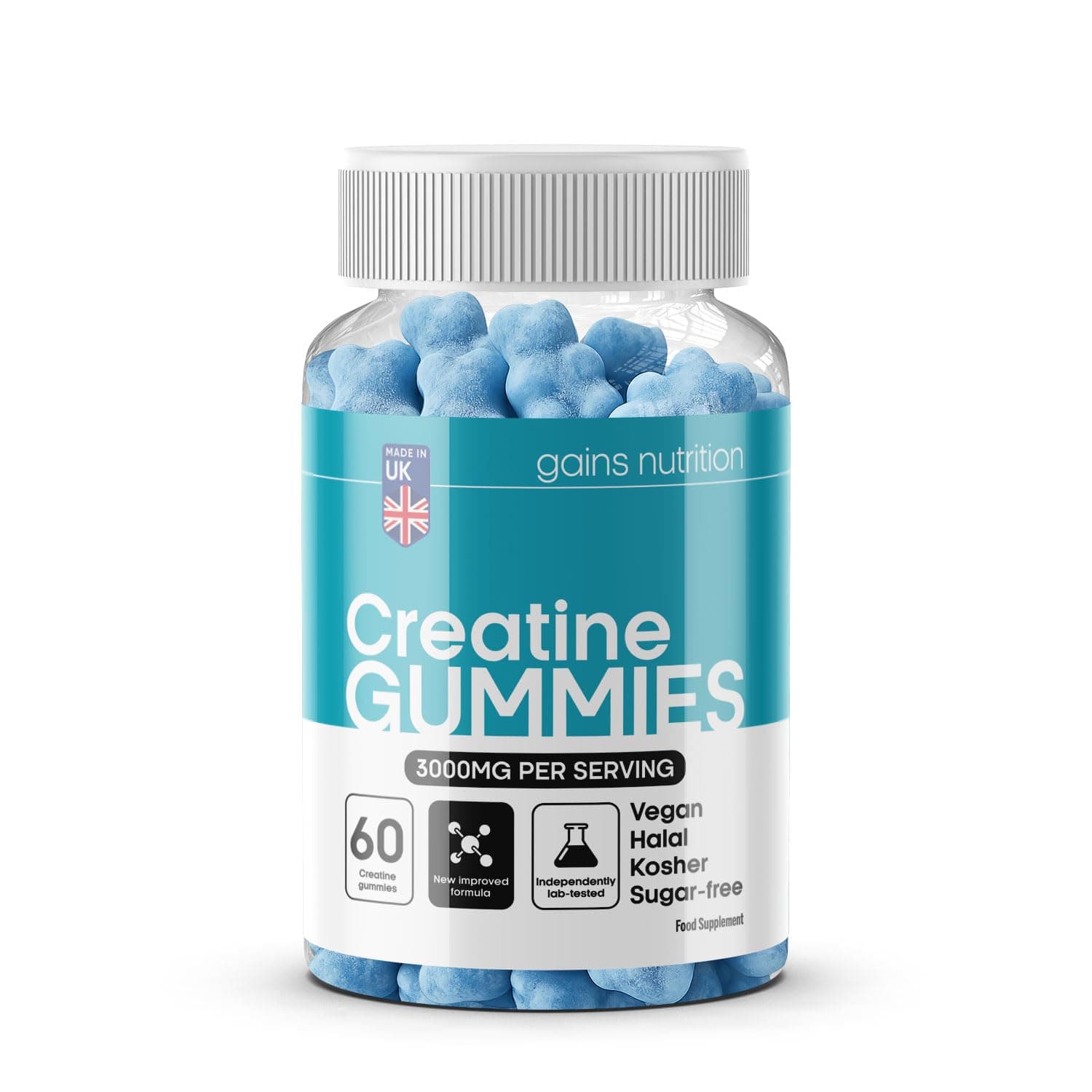 GN Creatine Gummies | 60 Chewable Creatine Gummies for Men & Women - 3000mg Creatine-Monohydrate Per Serving | Berry Flavour, Non-GMO & Suitable for Vegans & Vegetarians