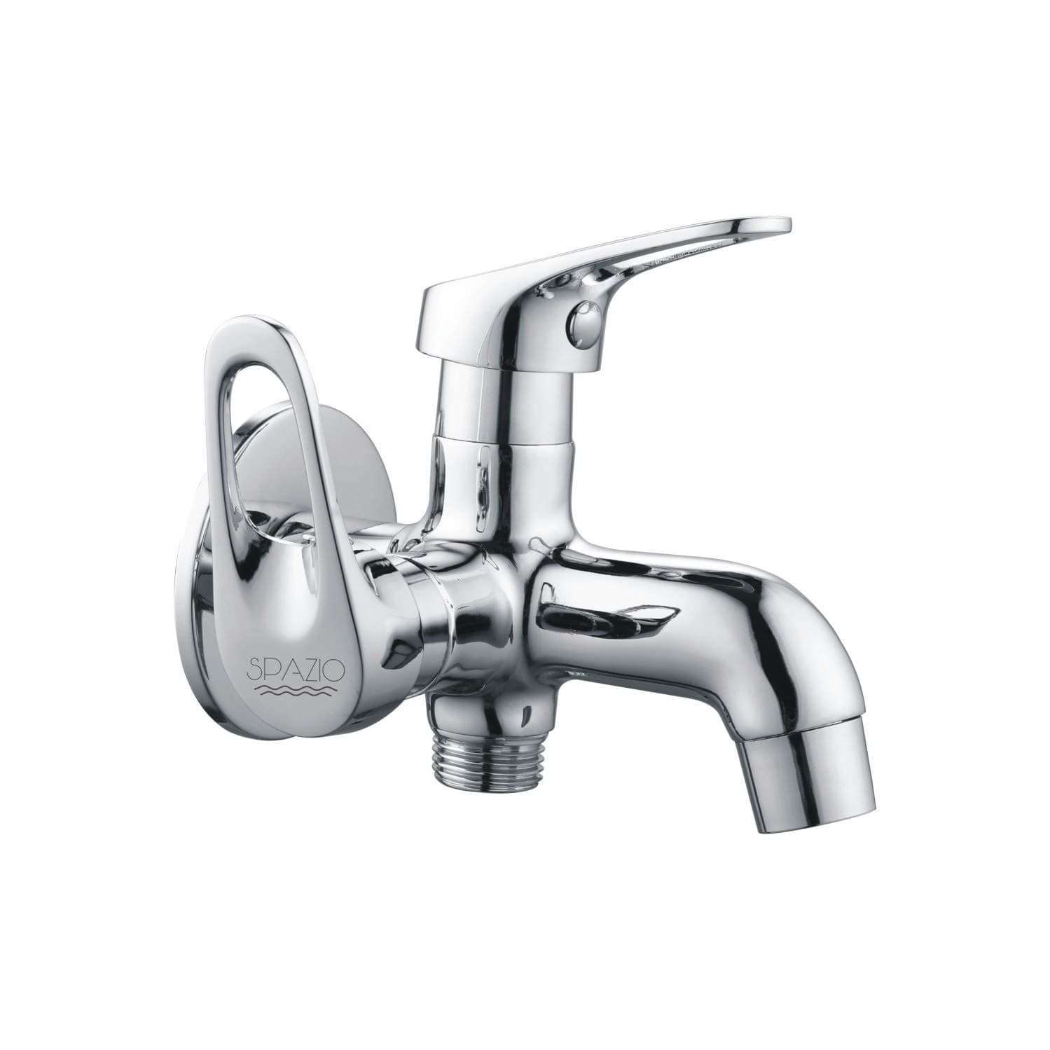 Hexa Brass 2-Way Long Nose/Bib Cock Tap 2 in 1 Faucet Bib Tap Faucet/Tap 2 in 1 with Wall Flange (Pack of 1)