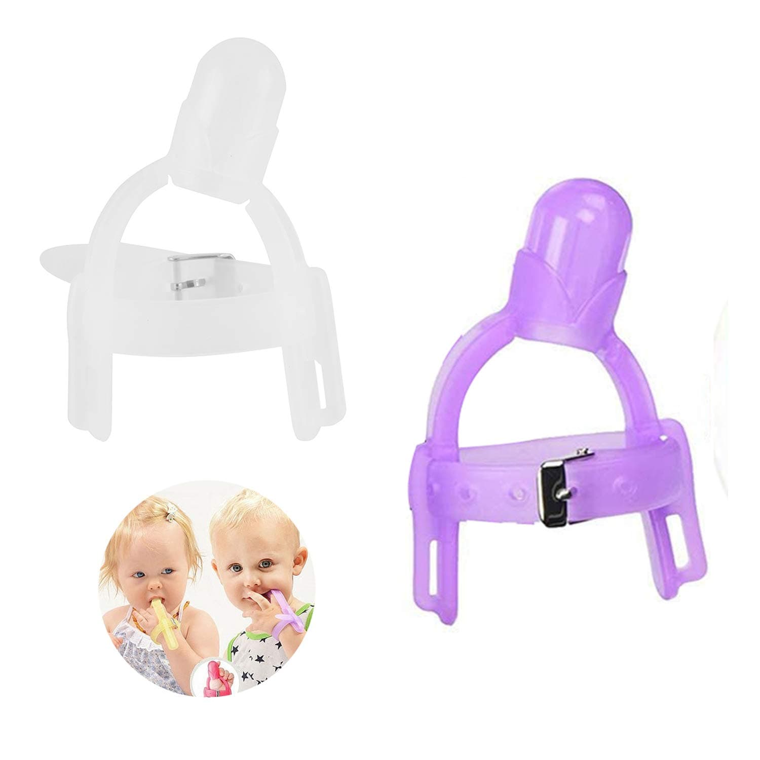 Thumb Sucking Stop - 2 Pack, Baby Thumb Sucking Finger Guard Children Nail Biting Prevention Treatment Kit for 1-5 Years Baby Kids, Color Random (2)