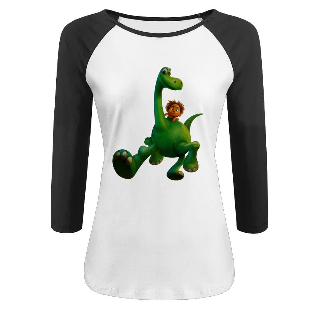 Womens The Good Dinosaur Three-Quarter Sleeve Vintage Jerseys Tshirts