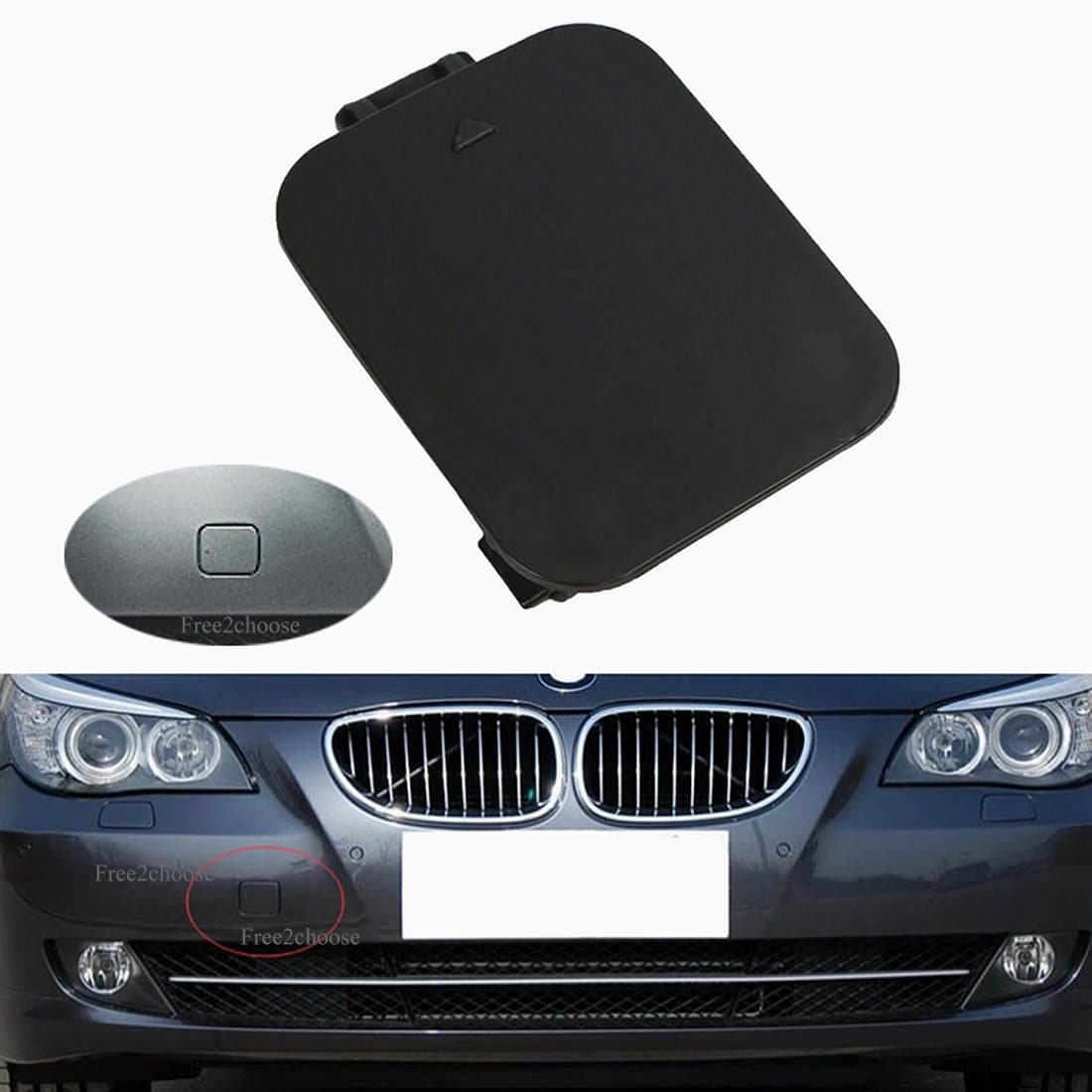 Front Bumper Tow Hook Cover Cap For E60 E61 5-Series 2008-2010 (Primer)