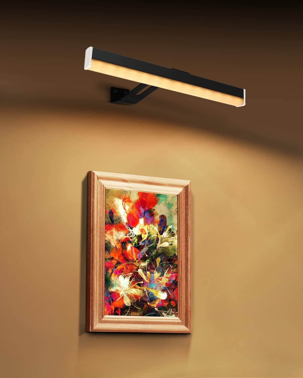 Meagoo Picture Light, 4000mAh Rechargeable Picture Frame Lamp with Remote Adjustable Light Setting 300 Lumen Bright LED Art Light Bar for Wall Painting, Art Display, Dartboard (Black)